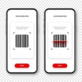 Barcode scanner, reader app for smartphone. Identification tracking code. Serial number, product ID with digital