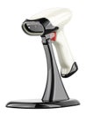 Barcode Scanner with Stand, Handheld Bar Code Scanner with Adjustable Stand, 3D rendering