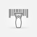 Barcode Scanner vector Bar Code Scanning concept line icon or symbol Royalty Free Stock Photo