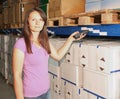 Barcode scanner warehouse Royalty Free Stock Photo