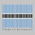 Barcode set the color of Botswana flag, black stripe with a thin white frame on light blue. Royalty Free Stock Photo