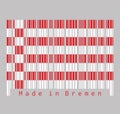 Barcode set the color of Bremen flag, a red and white flag. The States of Germany