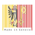 Barcode set the color of Geneva flag, The canton of Switzerland
