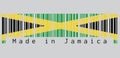 Barcode set the color of Jamaica flag, A gold diagonal cross divides the field into four triangles of green and black.