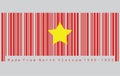 Barcode set the color of North Vietnam 1945 to1955 flag, flag of Democratic Republic of Vietnam yellow star on red