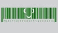 Barcode set the color of Ottoman Tripolitania 18th century flag. Three white crescent on green