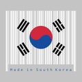 Barcode set the color of South Korea flag, the white color with Taegeuk and black trigrams on black background