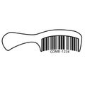 Barcode set the shape to the comb, concept of barbershop. Royalty Free Stock Photo