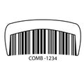 Barcode set the shape to the comb, concept of barbershop. Royalty Free Stock Photo