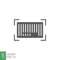 Barcode solid icon. Realistic Black bar code verifying Sign shopping Royalty Free Stock Photo