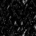 Barcode style black isometric pattern banner Royalty Free Stock Photo