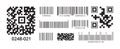 Barcode. supermarket scanned identification numbers encrypted information pricing digital inventory vector symbols