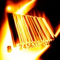 Barcode surrounded by fire Royalty Free Stock Photo