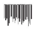 Barcode typeface paint flow font