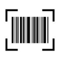Barcode vector icon. Bar code for web flat design. Isolated illustration Royalty Free Stock Photo