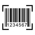 Barcode vector icon. Bar code for web flat design. Isolated illustration Royalty Free Stock Photo