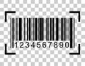 Barcode vector icon. Bar code for web flat design. Isolated illustration Royalty Free Stock Photo