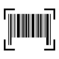 Barcode vector icon. Bar code for web flat design. Isolated illustration Royalty Free Stock Photo