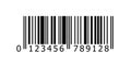 Barcode vector icon with numbers or bar code scan label product price tag Royalty Free Stock Photo