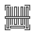 Barcode vector, Online shopping line style icon editable outline Royalty Free Stock Photo