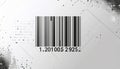 Barcode on a white background with digital circuit pattern Royalty Free Stock Photo