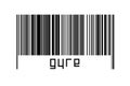 Barcode on white background with inscription gyre below