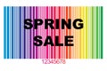 Spring sale with barcode on white Royalty Free Stock Photo