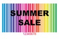 Summer sale with barcode on white Royalty Free Stock Photo