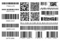 Barcodes collection. Vector code information, QR, store scan codes. Industrial coding information