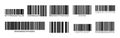 Barcodes. Product identification stripped sign, digital mark for laser check and supermarket price label. Vector retail