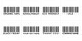 Barcodes vector set. Flat vector illustration in black on white background. Vector isolated supermarket symbols scanning label.