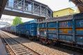 Bardhaman, India - April 11, 2022 : An indian Freight or Goods Train stationed.