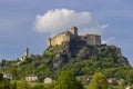 Bardi castle (Castello di Bardi) with town, province of Parma, Emilia Romagna Royalty Free Stock Photo
