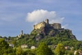 Bardi castle (Castello di Bardi) with town, province of Parma, Emilia Romagna Royalty Free Stock Photo