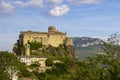 Bardi castle (Castello di Bardi) with town, province of Parma, Emilia Romagna Royalty Free Stock Photo
