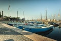 Colored boats in Bardolino port on Garda Lake in Italy Royalty Free Stock Photo