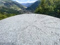 Bardonecchia table in orographic stone with indicated mountains and heights