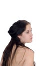 Bare Back Profile Portrait Young Woman Royalty Free Stock Photo