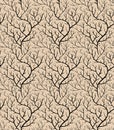 Bare branches, leafless twigs weaving seamless pattern vector Royalty Free Stock Photo
