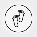 Bare feet baby. Universal icon for web and mobile application. Vector illustration on a white background. Editable Thin line Royalty Free Stock Photo