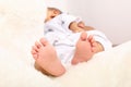 Feet of newborn baby boy Royalty Free Stock Photo