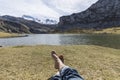 Resting on the lake shore Royalty Free Stock Photo