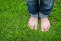 Bare feet on green grass Royalty Free Stock Photo