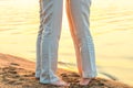 Bare feet kissing couple Royalty Free Stock Photo