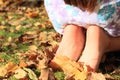 Bare feet of a little girl Royalty Free Stock Photo