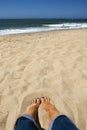 Bare Feet Sandy Beach Royalty Free Stock Photo