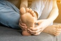 Bare Foot Closeup, Teenager Feet, Barefoot Massage, Foot Pain Concept