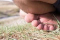 Bare foot man on grass Royalty Free Stock Photo