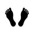 Bare foot silhouette, human footprint  vector illustration Royalty Free Stock Photo