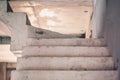 Bare grey cement concrete stairs leading up, construction site, unfinished staircase architecture, copy space close-up Royalty Free Stock Photo